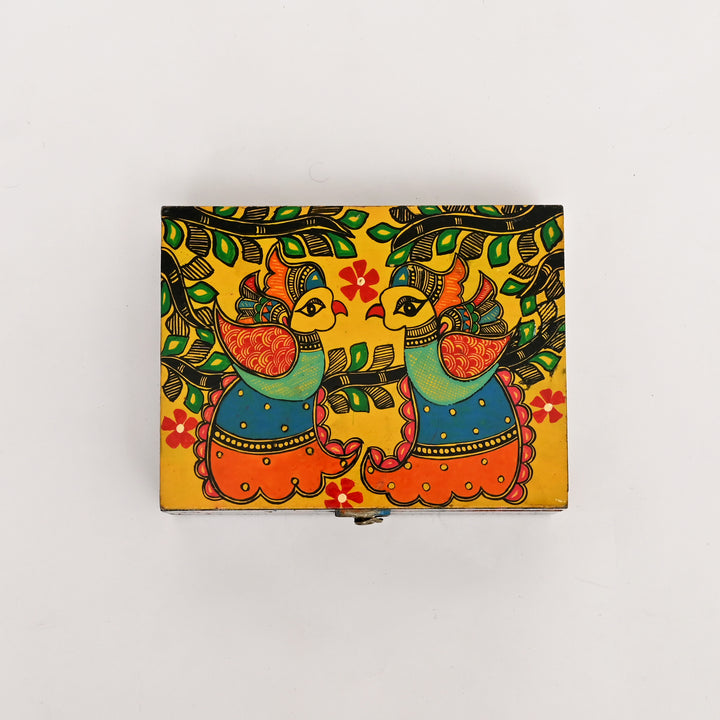 Madhubani Wooden Jewellery Box – Hand-Painted
