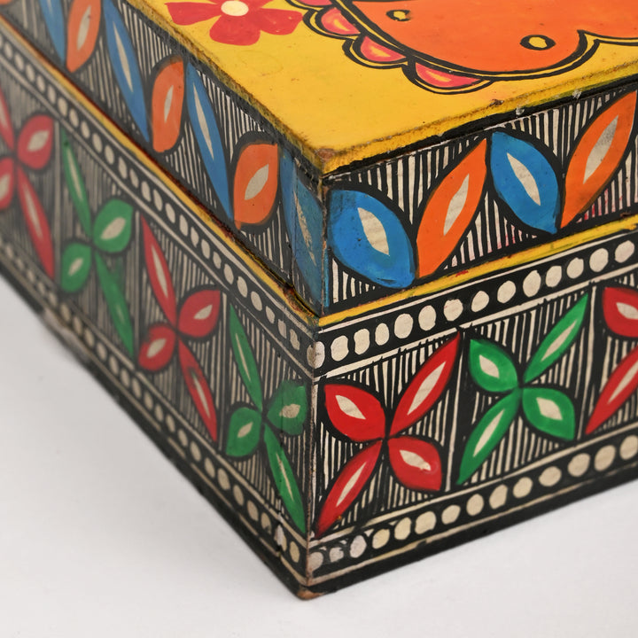 Madhubani Wooden Jewellery Box – Hand-Painted