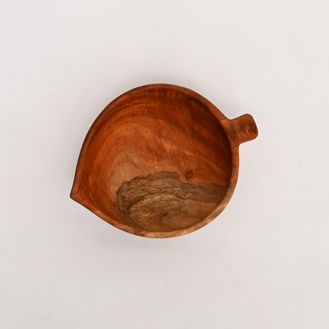 Handcrafted Neem Wood Serving Bowl | Natural Finish | 20× 15 × 7