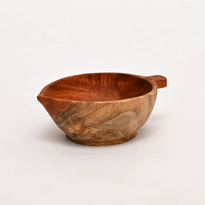 Handcrafted Neem Wood Serving Bowl | Natural Finish | 20× 15 × 7