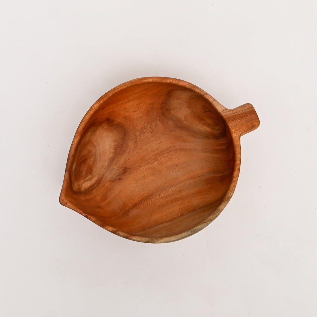 Handcrafted Neem Wood Serving Bowl | Natural Finish | 22 × 17 × 10