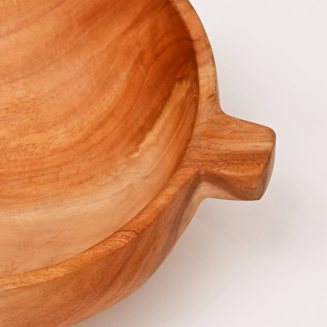 Handcrafted Neem Wood Serving Bowl | Natural Finish