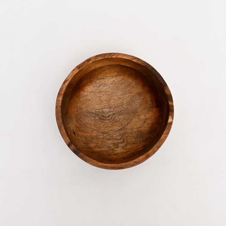 Handcrafted Neem Wood Serving Bowl | 25 × 25 × 12 cm