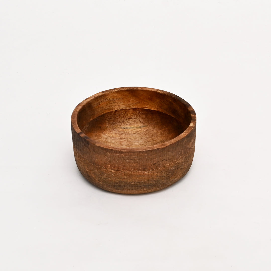 Handcrafted Neem Wood Serving Bowl | 25 × 25 × 12 cm