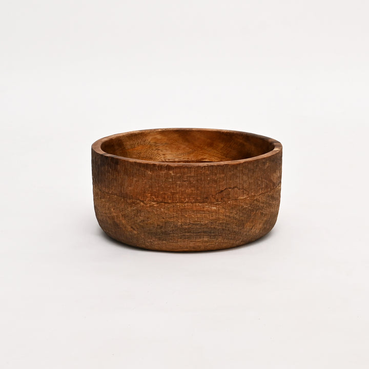 Handcrafted Neem Wood Serving Bowl | 25 × 25 × 12 cm