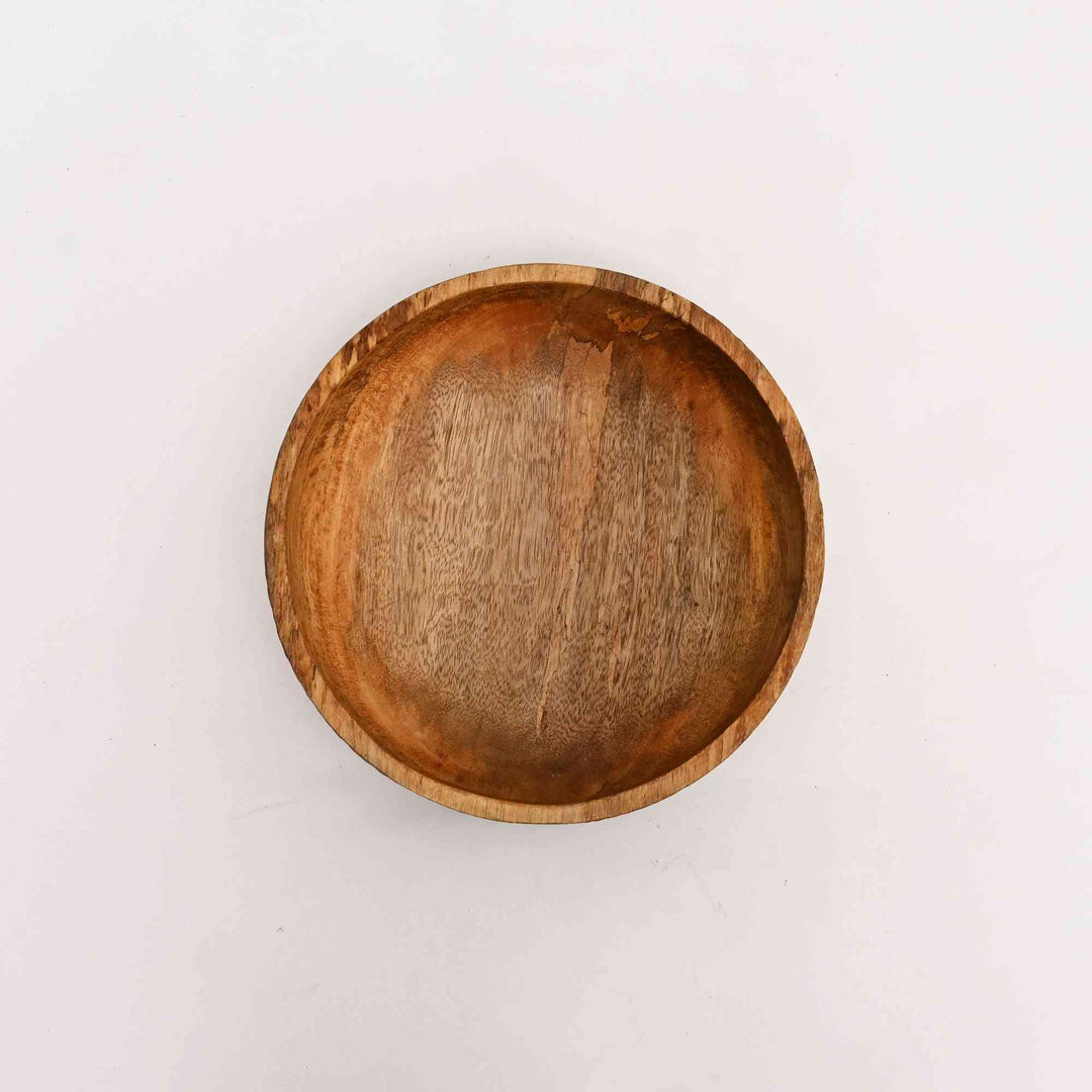 Handcrafted Neem Wood Serving Bowl, 13 Inch | Natural Finish