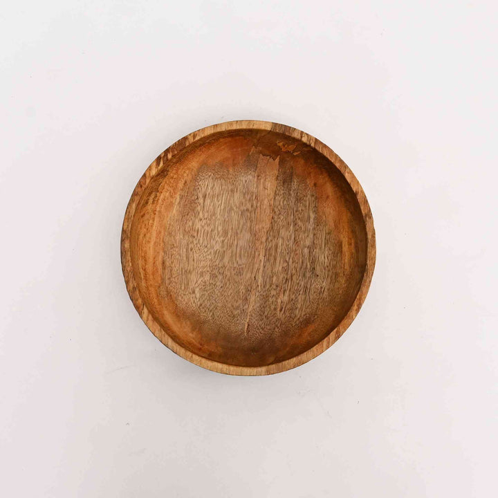 Handcrafted Neem Wood Serving Bowl, 13 Inch | Natural Finish