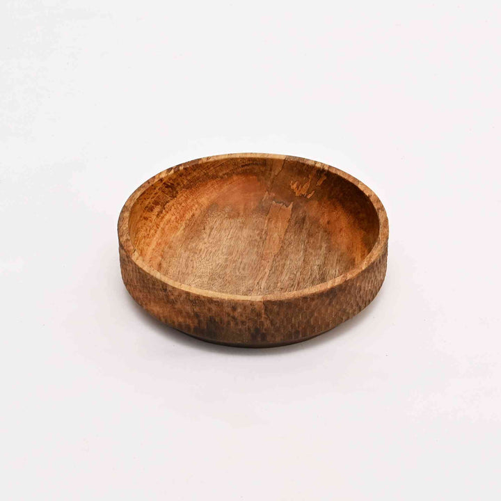 Handcrafted Neem Wood Serving Bowl, 13 Inch | Natural Finish