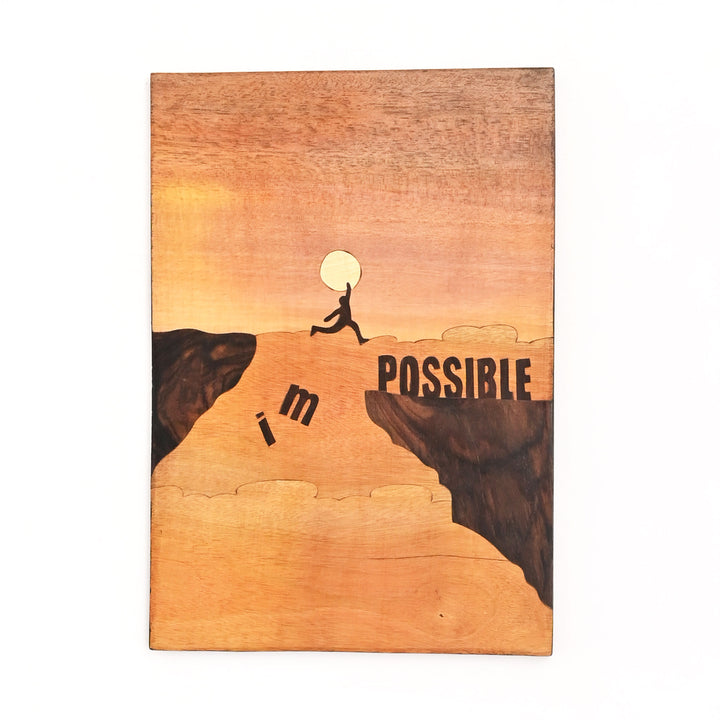 "I'm Possible" Inspiring Wood Inlay Wall Art