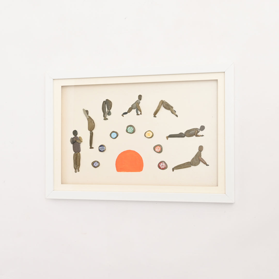 Handcrafted Stone & Pebble Art – Nature-Inspired Mixed Media Wall Décor