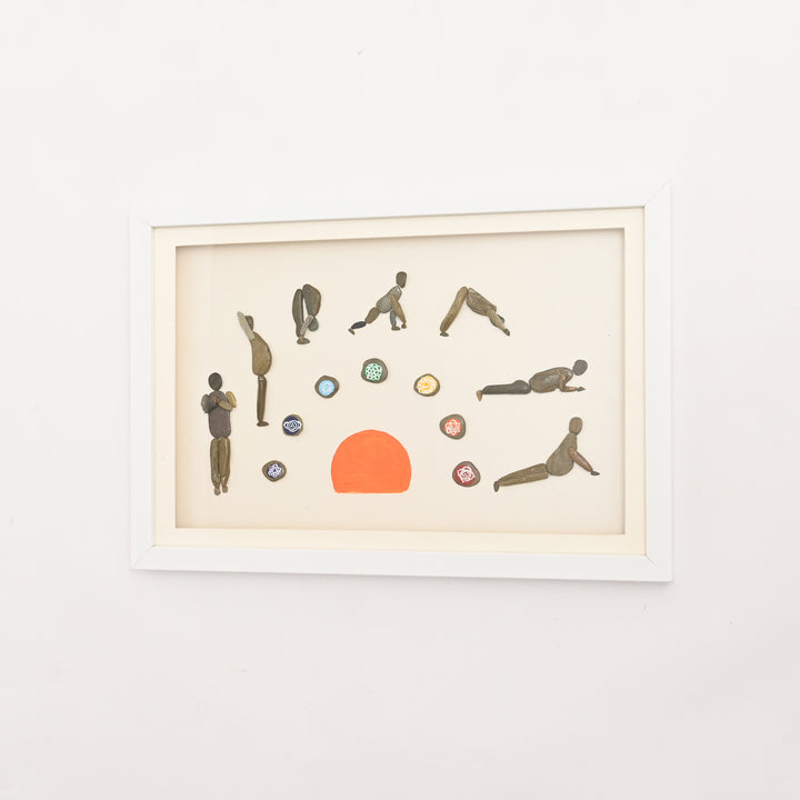 Handcrafted Stone & Pebble Art – Nature-Inspired Mixed Media Wall Décor
