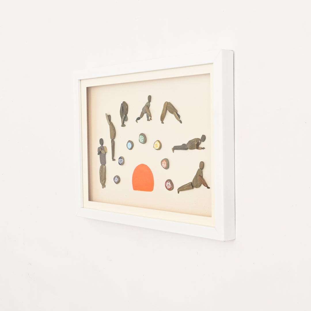 Handcrafted Stone & Pebble Art – Nature-Inspired Mixed Media Wall Décor