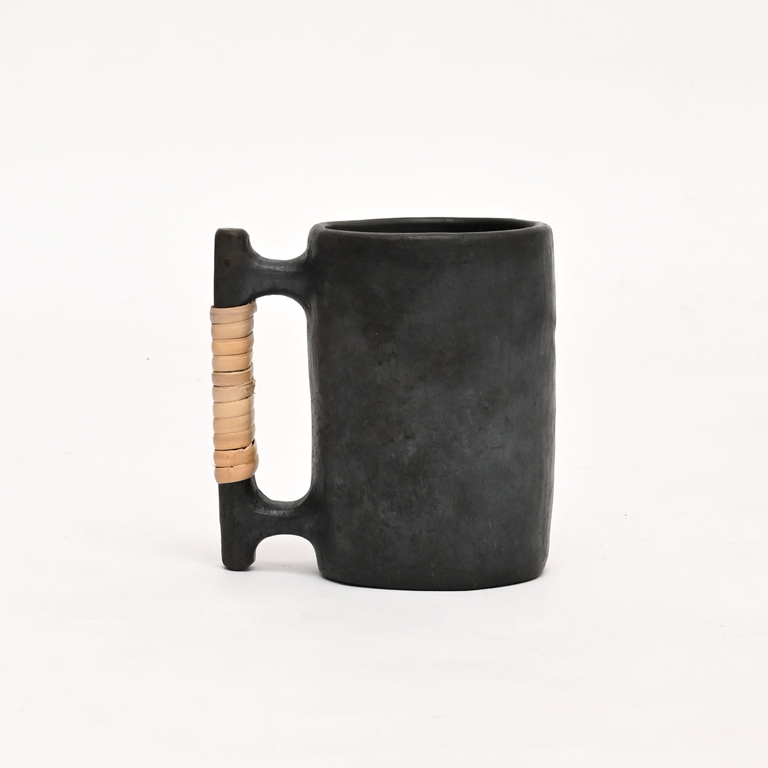 Handcrafted Stone Coffee Mug - Black, Rustic