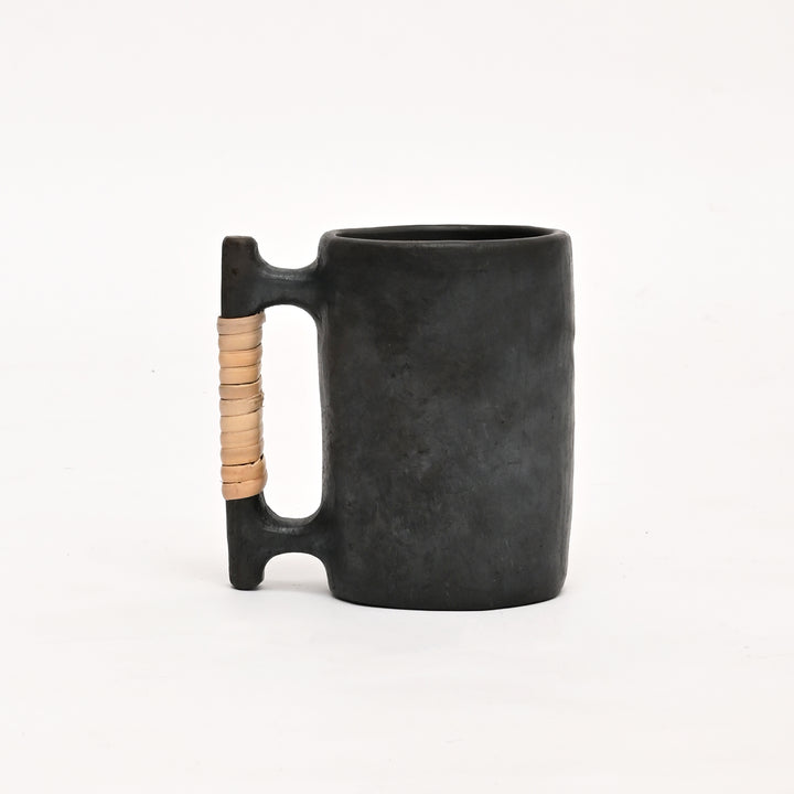 Handcrafted Stone Coffee Mug - Black, Rustic