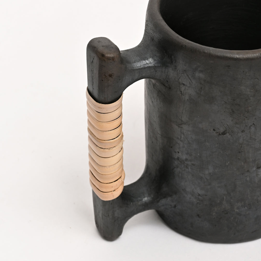 Handcrafted Stone Coffee Mug - Black, Rustic
