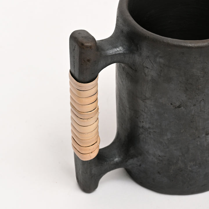 Handcrafted Stone Coffee Mug - Black, Rustic