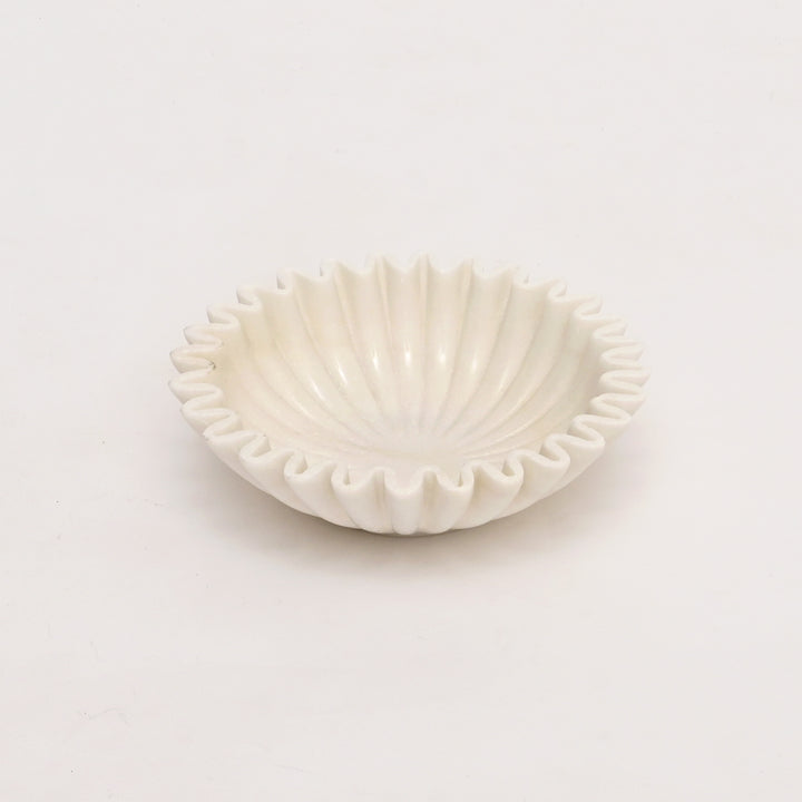 Handcrafted Marble Decorative Urli Bowl | White