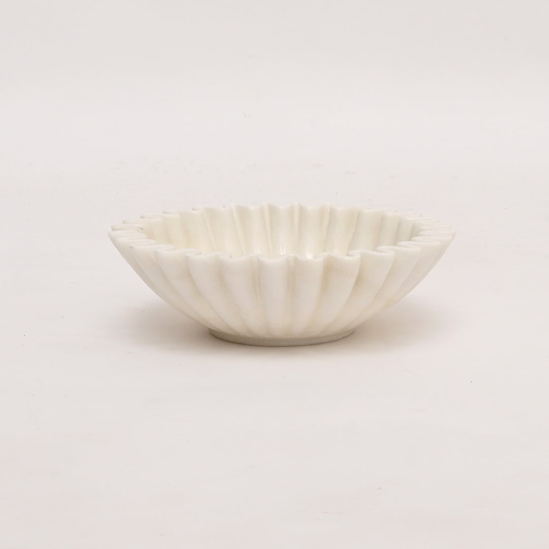 Handcrafted Marble Decorative Urli Bowl | White