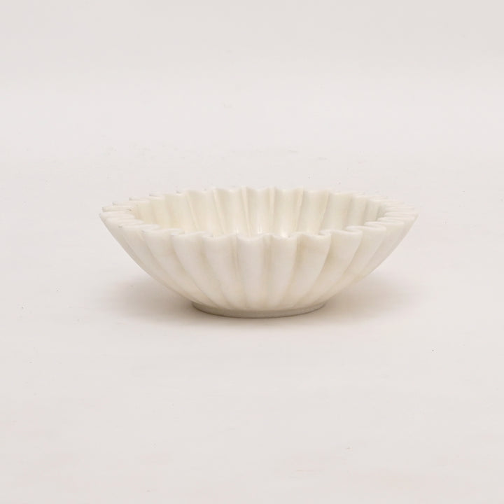 Handcrafted Marble Decorative Urli Bowl | White