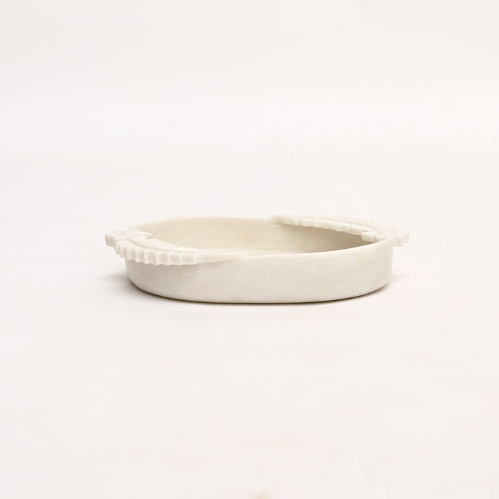 Handcrafted Marble Decorative White Tray
