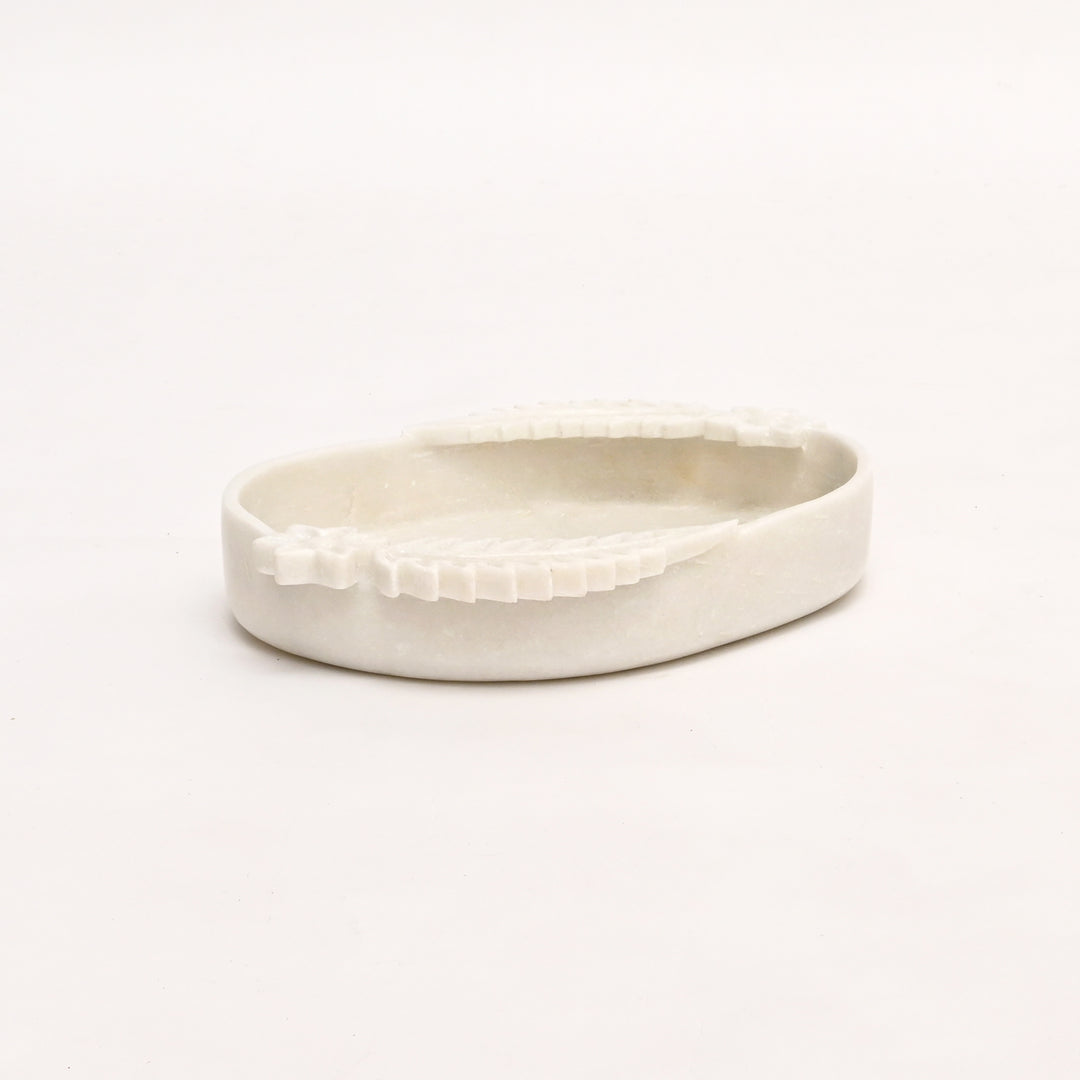 Handcrafted Marble Decorative White Tray