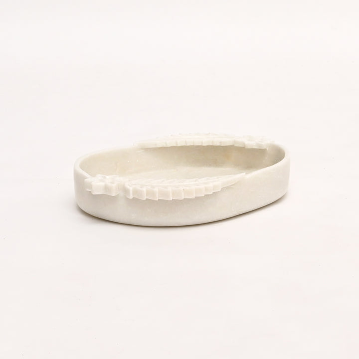 Handcrafted Marble Decorative White Tray