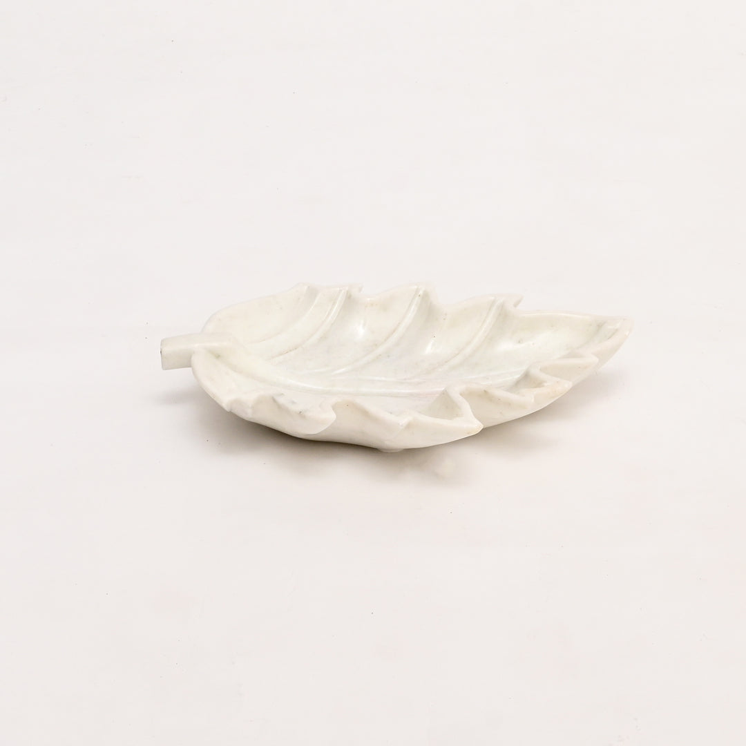 Handcrafted Marble Urli Leaf Tray