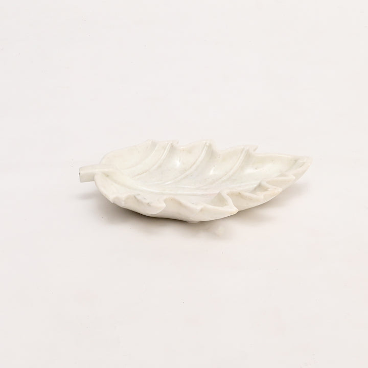 Handcrafted Marble Urli Leaf Tray