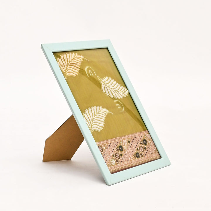 Framed Handloom Organza Textile Art from Ramnagar