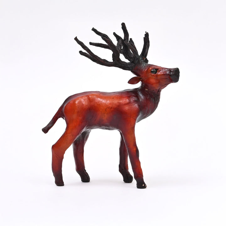 Handcrafted Leather Deer Sculpture (S)