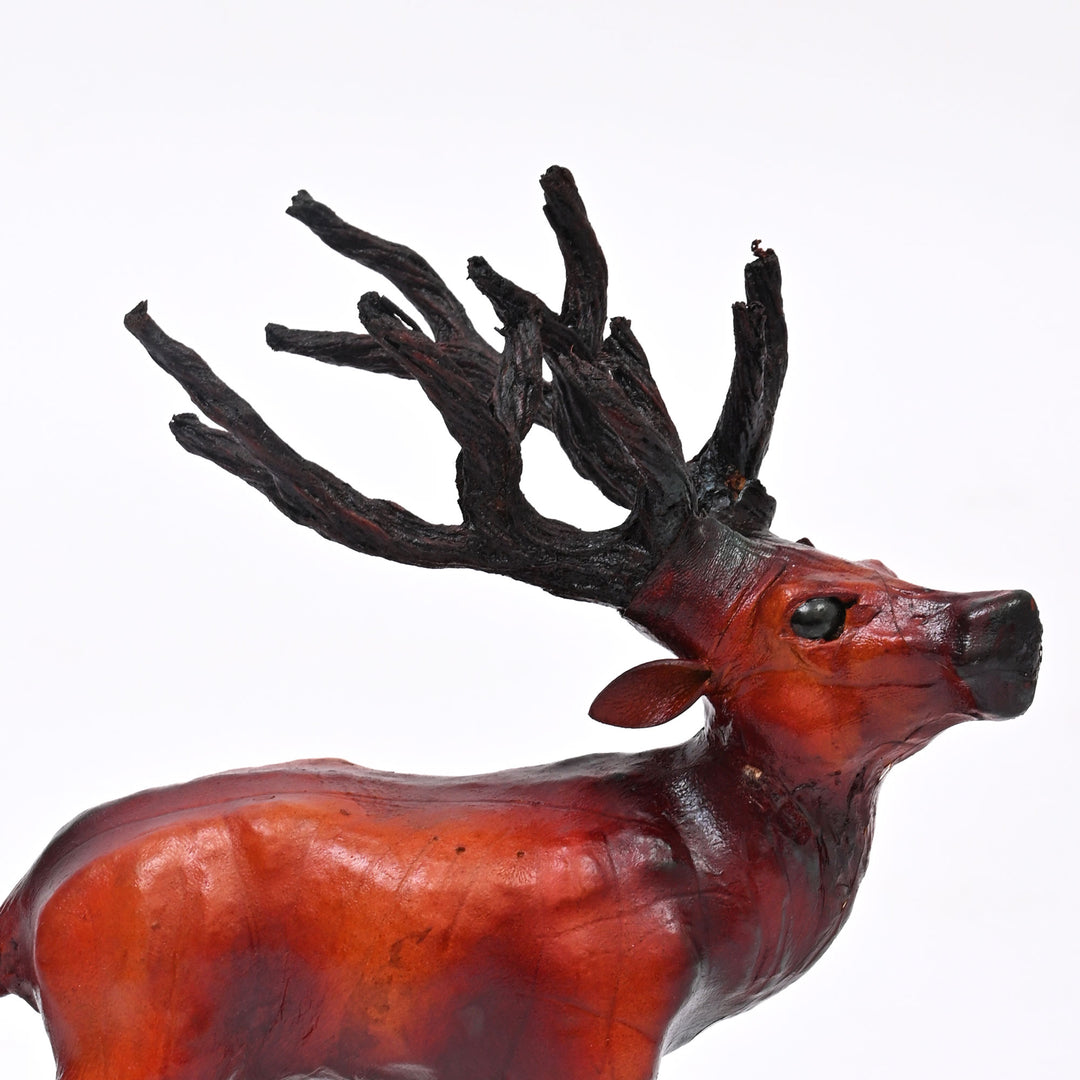 Handcrafted Leather Deer Sculpture (S)