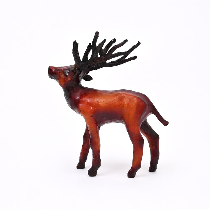 Handcrafted Leather Deer Sculpture (S)