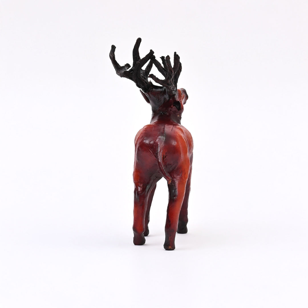 Handcrafted Leather Deer Sculpture (S)