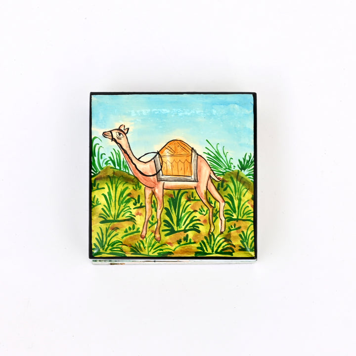 Handcrafted Wooden Flat Box - Animal Art (Set of 2)