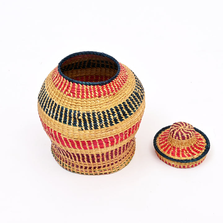 Handwoven Sikki Grass Container