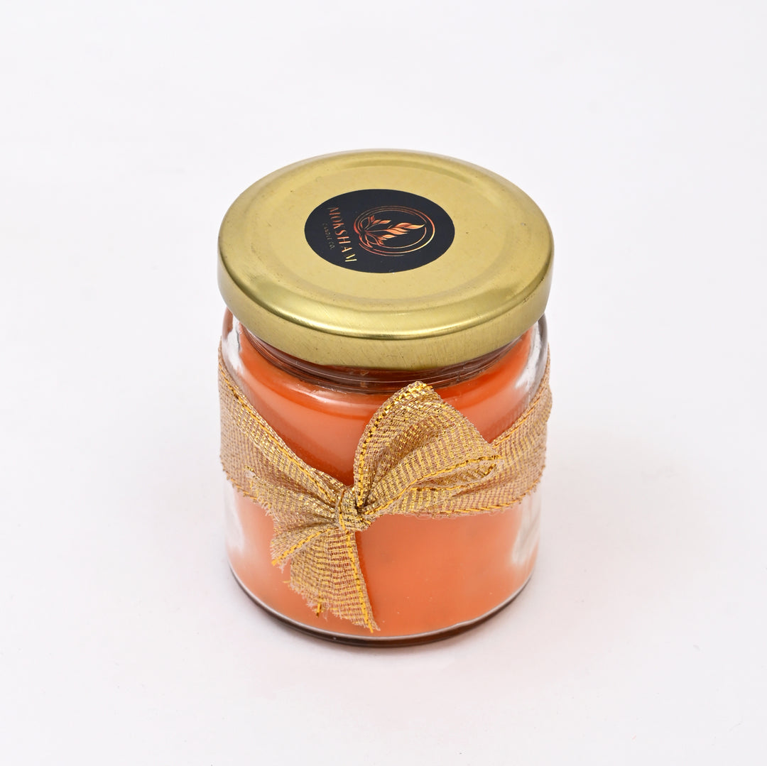Premium Glass Jar Candle with Gifting Ribbon