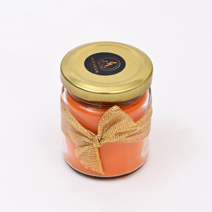 Premium Glass Jar Candle with Gifting Ribbon