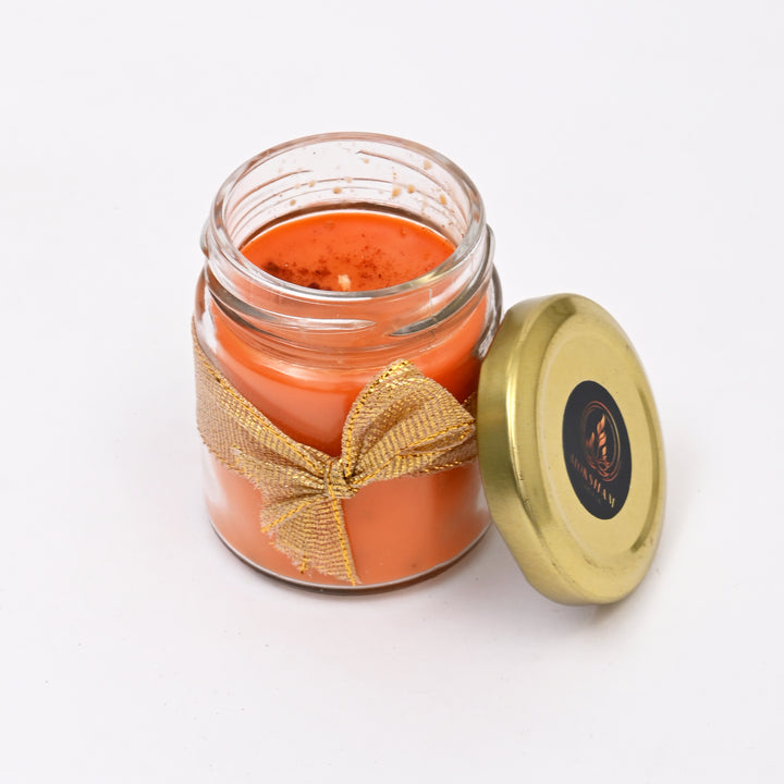 Premium Glass Jar Candle with Gifting Ribbon