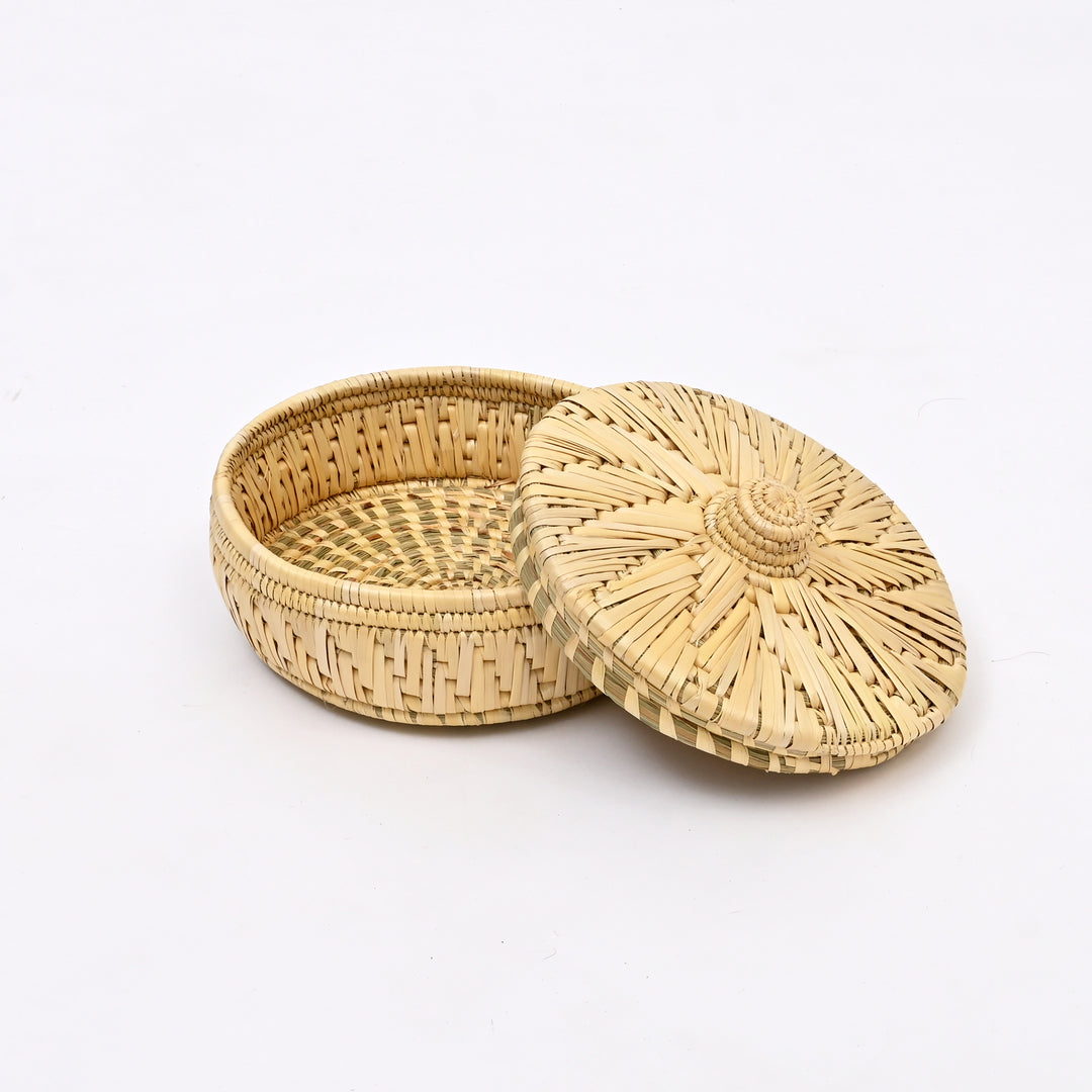 Handwoven Moonj Grass Roti Basket - Natural Kitchenware