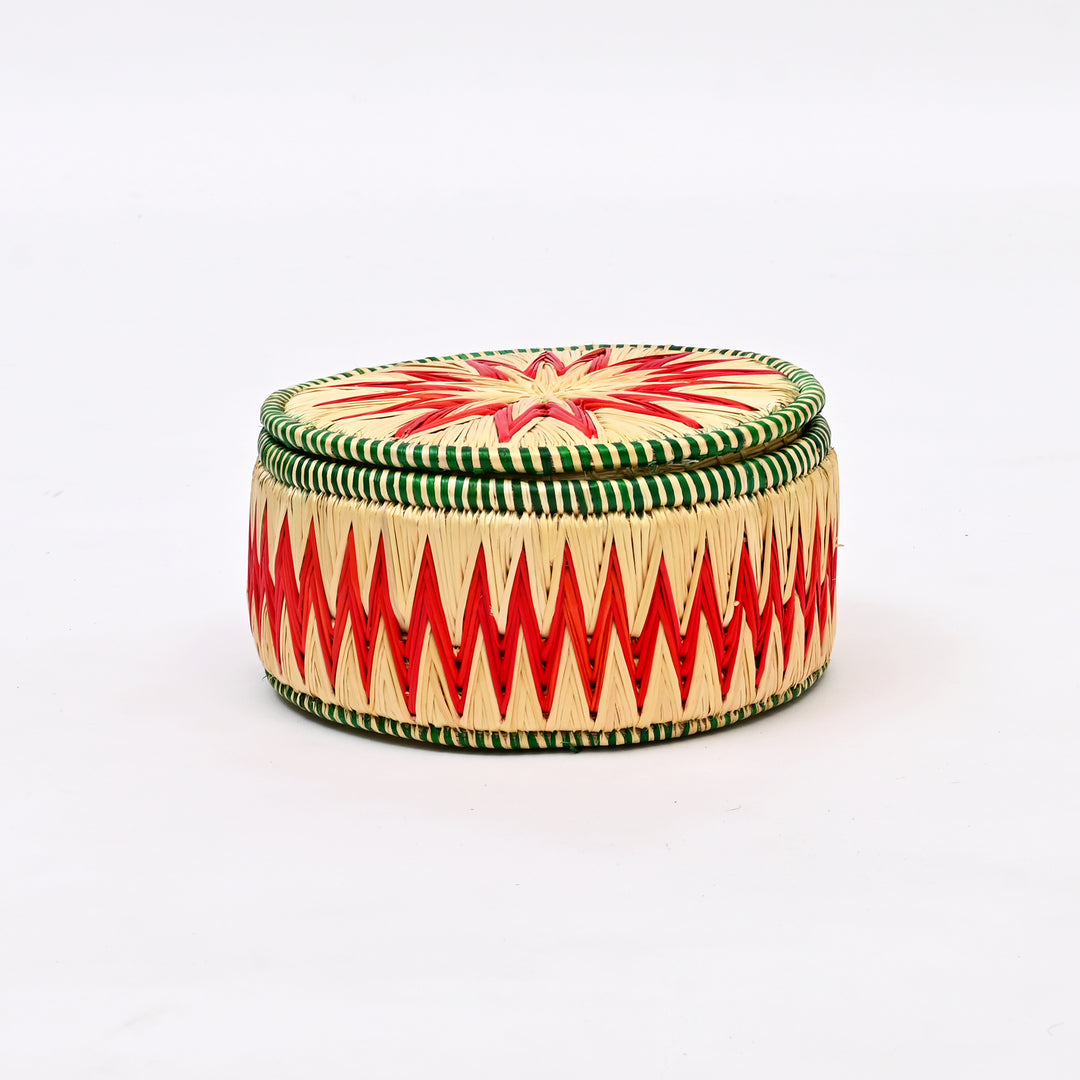 Roti Box – Handcrafted Round Storage Box in Sikki Grass