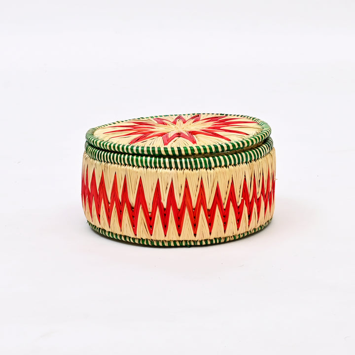 Roti Box – Handcrafted Round Storage Box in Sikki Grass