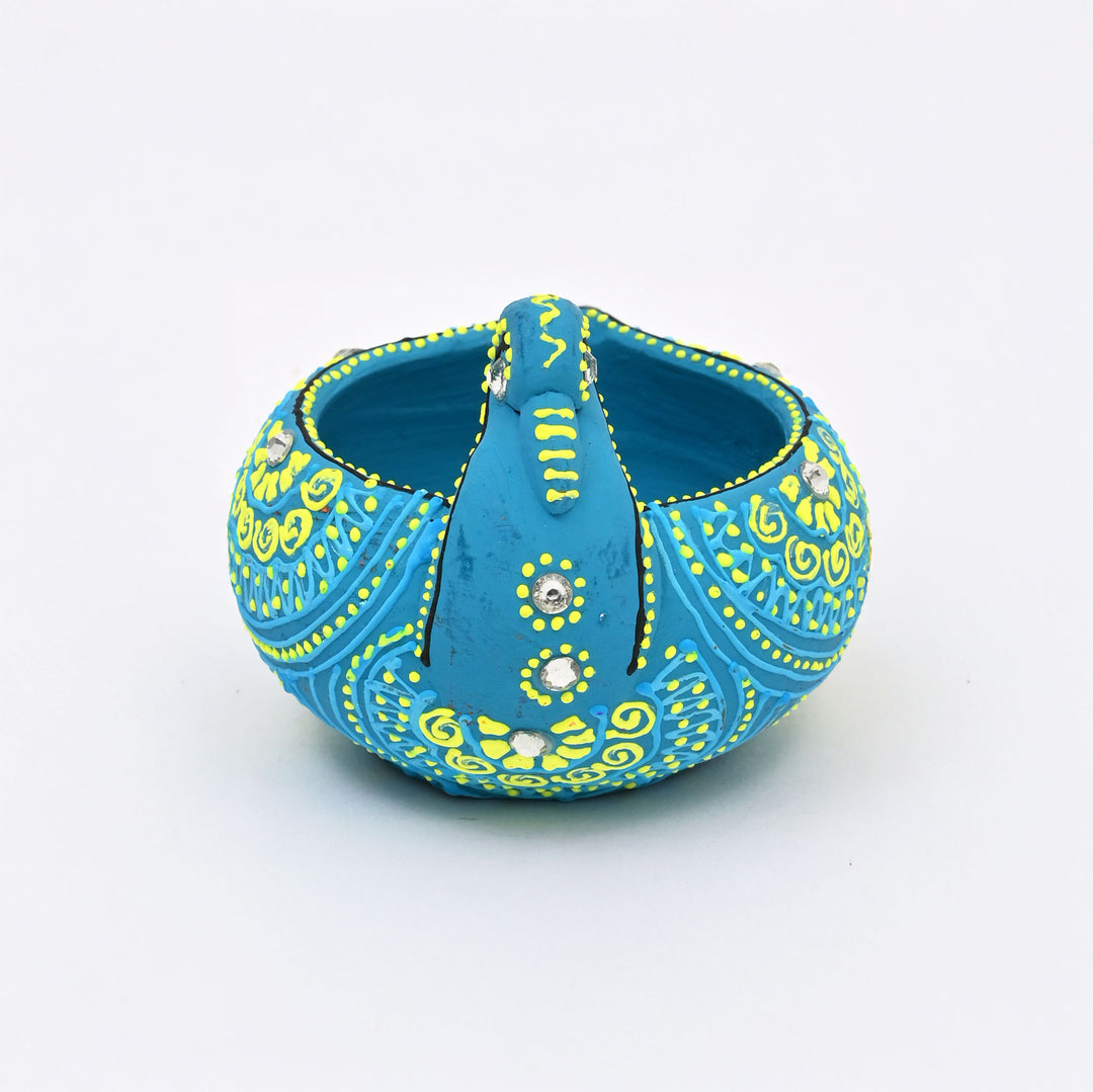 4-Piece Terracotta Animal Diya Set