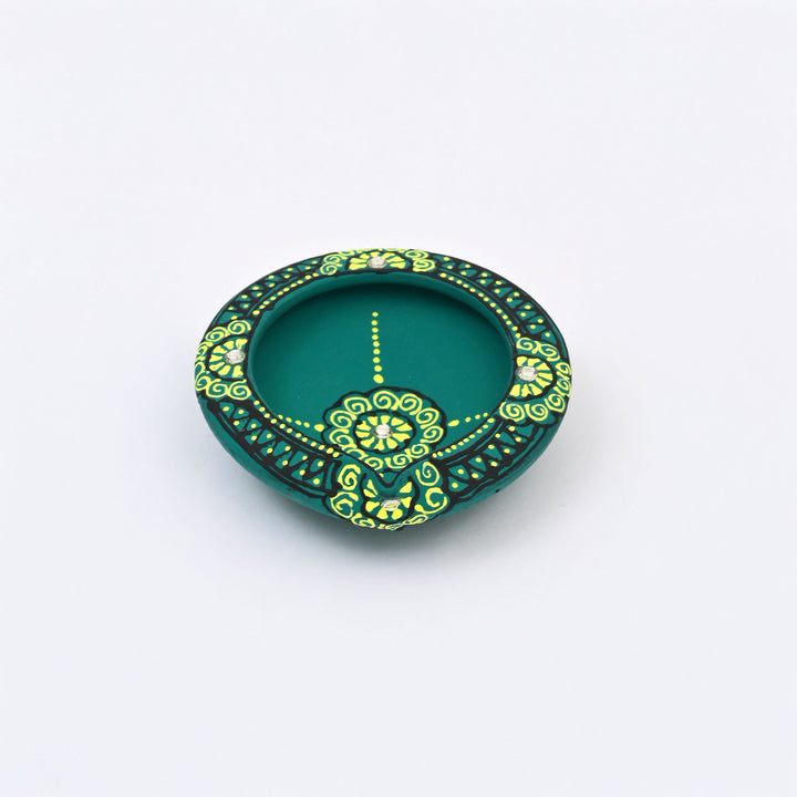 4-Piece Handcrafted Terracotta Flat Diya Set