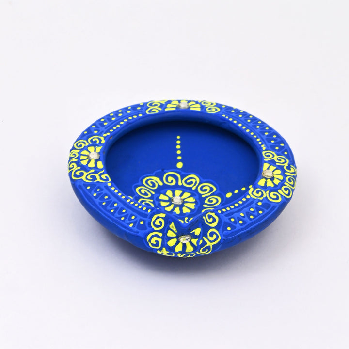 4-Piece Handcrafted Terracotta Flat Diya Set