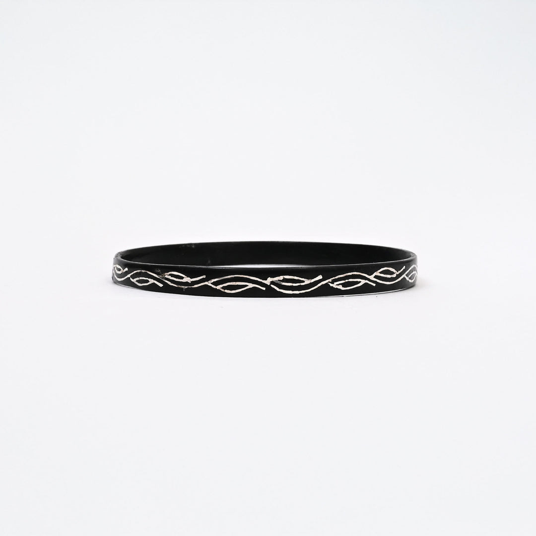 Bangles | Handcrafted Silver Inlay Bangles Inspired by Indian Metal Art