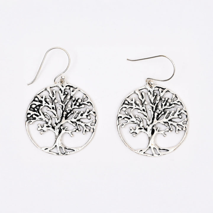 Tree of Life Silver-Plated Earrings