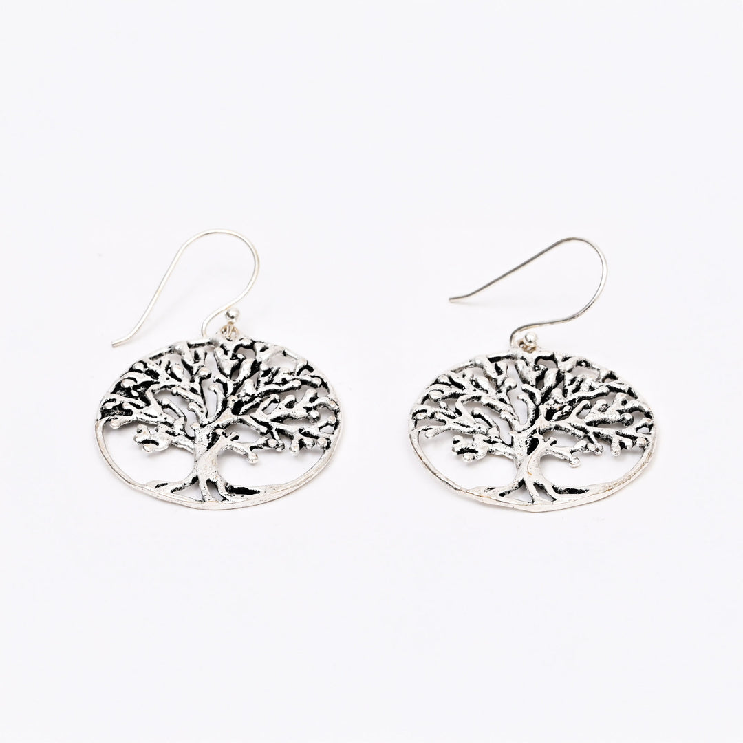 Tree of Life Silver-Plated Earrings