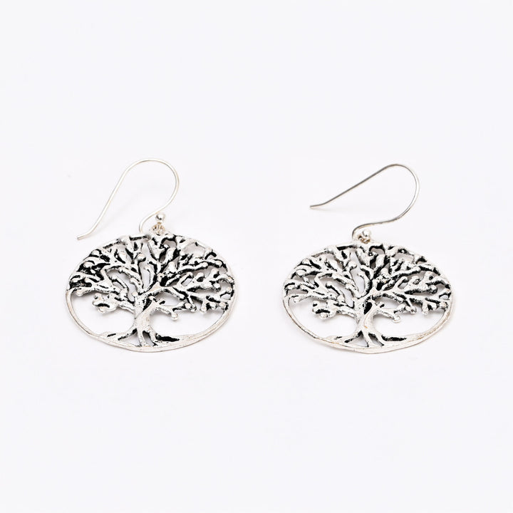 Tree of Life Silver-Plated Earrings