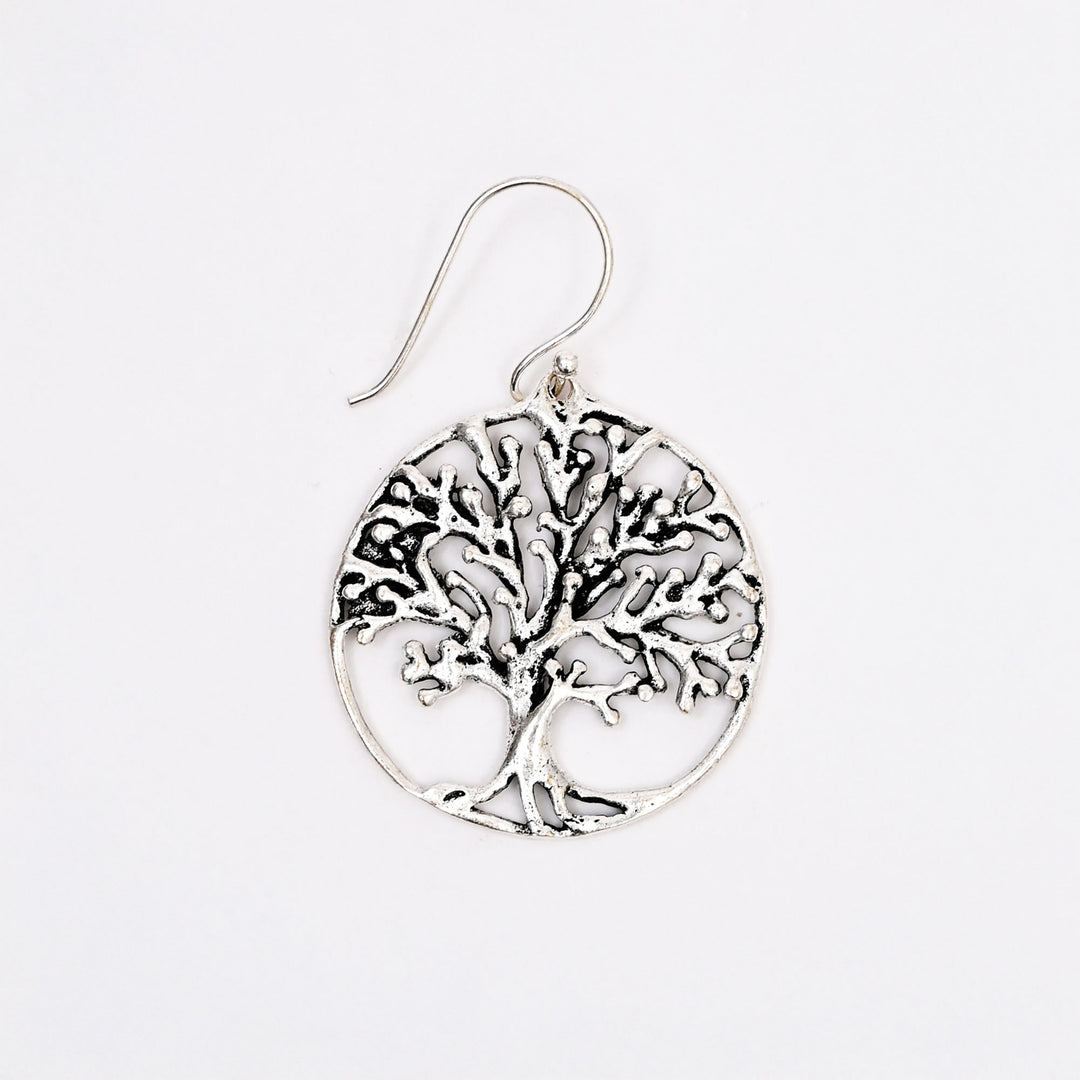 Tree of Life Silver-Plated Earrings