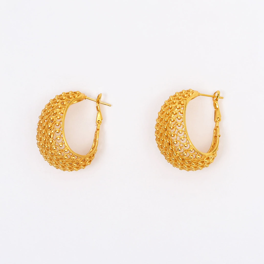 Gold-Plated Brass Earrings – Western Style Elegance